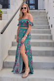 Love this top and skirt dress combo! Perfect for a cute summer date night or going out with the girls. I got the xs to avoid the skirt being longer than it has to be so it fits me a little bit tight but not too tight. Still a long skirt even with heels. - Kaitlyn L.