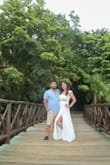 I used this outfit for my engagement pictures and they came out AMAZING! The quality and size of the top were perfect and stretchy. The skirt was a bit loose at the waistline and too long for me. Usually, I need a larger top and smaller bottom, so the Medium size worked best! - Gina C.