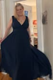 I had to return my 1x and size up to a 2x. The process was easy and painless. I thought the slit came up a little lighter but I loved the flowyness of this dress, I keep swooping and twirling around because I felt like a princess. I'm always wary of buying dresses online but I was very happy with this dress. - Kristin C.
