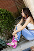 I am in love with these shoes. I have them in 2 colors. They are easy to walk in and hold your ankle secure. - Kim G.