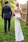I received a medium size dress for my figure and wore heels that were 4.5 inches. No alterations were needed, but I did have boob inserts sewed in. The dress had amazing quality and fit very well. The low price was the icing on the cake! Highly recommend, highly advise this beautiful dress! - Michaela H.