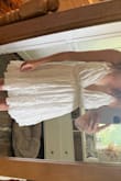 This was very cute and soft, but a bit too big on me. It would have looked better if I had boobs. Had to return because the top part was just too much material on my petite chest. Delicate thin cloth material. - Michelle