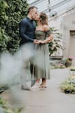 Great color and quality. Length was perfect with my height 5'2". I have athletic arms and the medium was perfect  - sleeves did not squeeze arms. Loved it for our engagement photos. Did need to steam it a handful, but that's nothing we can't handle. Wore sticky nip covers. - Shannon S.