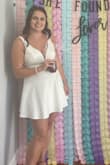 I wore this for my bachelorette party and it was absolutely perfect. Very breezy and comfy for a hot, humid night of bar hopping. I got so many compliments and it looked fantastic all night. I wore a stick on plunge bra from target that worked very well with this dress. Great for dancing in! - Madeline M.