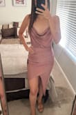 So gorgeous and comfortable! It is very form fitting, s0 the wider your hips are, the higher the dress goes, so be aware of that - mine is definitely not close to the floor like the model shows (assuming cause I have larger thighs/hips/butt). Slit is super sexy, but on me it's not short enough that I'm worried about exposing too much. - Jenna C.