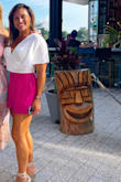 Wore these for a brunch and got a ton of compliments. The color really pops and the satin makes for a nice, casual elegance. They are ever so small in the waist. I alternate between Small and Medium bottoms from Lulus. The small fit me better in the butt, but the waist was smaller than other smalls. I went with M in case I wore a cropped top and am happy I did. So wish this came in more colors! - Lindsey S.