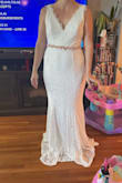 So I couldn't get myself to pay hundreds or thousands of dollars on a dress from the store and quite frankly I'm an introvert so trying dresses on for people I don't know sounded terrible.  The moment I saw this dress I knew it was "the one".  The fabric is so soft and comfortable I couldn't believe it!  I did buy another Lulus dress that I'm probably going to wear also, because why not?  The only adjustment I'll have to make is to add some cups into the boobs and maybe take the straps tighter! Definitely recommend it! - Melissa G.