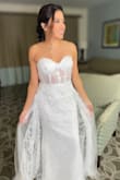 I could not be happier with my dress. I plan my wedding elopement in a week. I got my dress on time and fits perfectly I do not need to do anything. I love the details in the corset and the tail!! Absolutely worth it. - Betty O.