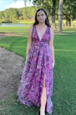 This dress runs a small, but I sized up to a medium like the reviews said and it was great! I got so many compliments and felt very comfortable in this. It was perfect for a fancy summer wedding. I recommend using skin/fabric tape to hold down the neckline and shoulders. The color is more accurate in my photo! - Emily H.