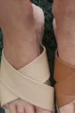 Love these. I ordered this color first and they were a TAD small so when I went to order the other color I ordered the next size up but those are a little loose. The length is ok but the strap across the top drastically increased when sizing up. You can see the difference in the gap in the picture - Christa W.