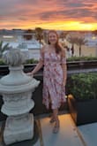 I bought this dress to wear for a baby shower and I love the print and overall style of the dress. Overall, maybe it was just too big for me, but the ruched part at the bust was too long.  Probably should have returned, but I loved the print and kept it. - Kelsey L.