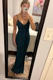 This dress is 100% everything. It hugs in all the right places! The material feels expensive, it may be a little hot so I'd probably wear it during colder months but I bet you could get away with it in warmer months too. I can't wait to wear it! I went with a size small because I wanted it to hug my curves. I'm 135 pounds and 5'5, I'll def need to get it hemmed but I'd rather it be too long than too short. :) - Claire H.