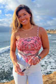 This top is perfect for summer and very flattering. Love that I don't have to wear a bra with it since it ties in the back. - Lael S.
