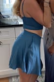 Very fun outfit. Does wrinkle easily but love the fit. I chose to wear biker shorts under because it was windy out ! - Taylor F.