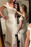 I originally ordered a medium but it was a little loose, so I swapped it out for small and it fits perfectly! Stretchy and comfortable. Will be wearing for my wedding rehearsal dinner. - Nicole V.