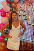 We went to Savannah for my bachelorette party and it was perfect! You don't have to worry about it riding up since it's a little free-flowing. I loved the size, the back straps were just a little big. But this dress was beautiful! Loved it! - Abigail B.