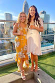 I bought this dress in black a few months ago for a wedding, and I loved it so much that I wanted it in yellow! I wore it to my best friend's rooftop rehearsal dinner. It was perfect for the occasion! It wasn't available in a small, so I went with a medium. The medium was a little big on me, which I was expecting. If you have similar measurements to me, I would go with a small one if it's available! But, a medium will work if that's the only size available! - Megan N.