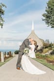 Wore this for my intimate wedding ceremony. So many compliments. Beautiful and comfortable. Had it hemmed and also took the advice of other reviewers and had the lining sewn to the dress around the split. So very pleased with this purchase! - Michelle P.