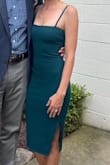 Love love love! I received so many compliments on this dress. The fabric is amazing quality. It has an inner liner that I did have to adjust a few times throughout the night, but nothing bothersome. So comfortable. Stunning color. I want to buy every color! - Kayla D.