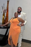 I wore this dress to a wedding and I received soo many compliments. The color is amazing shows just as bright as the picture. 
I could have sized down because the dress has so much stretch in it. I got an XL and could have gotten a L 
I did have to pin the bust because my bra was showing.  It was a show stopper for sure. - JaNae W.