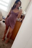 Perfect dress wore to a bridal shower! Comfy and LOVE the color. - Megan S.