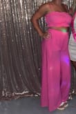 I wasn't sure what to expect and my expectations were low because this was out of my comfort zone. All I can say if you're thinking about buying this is BUY IT! It's such a fun and funky 2 piece. It has the tiniest bit of sparkle in the material and it was super comfy. - Sarah H.