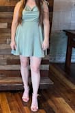 I got this dress for a wedding and I love how it fits. The tie on the back lets you adjust the bust. Perfect color for spring and summer events! - Natalie T.