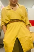 It's really cute. You can wear it in different ways. Nice color, and soft material. I added a belt for a change, but definitely wear it as a light material cardigan. - Jessica M.