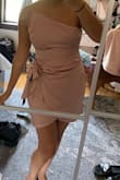 I absolutely loved this dress. It snatches your waist in all the right places. I ordered a size M and it was a little tight but I think it was the right size selection. Recommend this if you like a cute tiny elegant dress. It is a bit short but too much. - Ilcia M.
