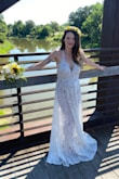 I bought a different wedding dress from Lulus originally but it was too small in the bust. Luckily I found this beautiful lace dress that was absolutely perfect! I'm 21 weeks pregnant so I was worried it would be hard to find a dress to fit my growing belly. The zipper doesn't come up too far so it wasn't too tight on my belly. I also love the nude bodysuit that comes attached in the dress, and the quality of the lace/material is so lovely! I couldn't have been happier on my special day! - Kayla R.
