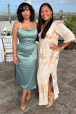 Wore this dress to a wedding in Mexico and it was a hit! I felt like a tropical gecko in the best way possible (I love reptiles so that was the look I was going for). I am between a small and medium. I ordered a small and it fit perfectly. I have a larger chest and my tatas were on the verge of spilling out while I bounced around on the dance floor, but stayed secure otherwise. I also wore Spanx which kept me from chafing in the heat and from sweating through the dress. Highly recommend! - Morena D.