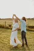 I got this for my engagement pictures and I am in love! The material feels amazing and the fit was perfect! I originally ordered a medium and it was too tight on the breasts but that was my fault. I wish I could wear this for more of my wedding occasions! - Kristin P.