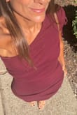 This dress is very cute and very comfortable.  It was perfect for the backyard wedding I attended.  The drawstrings were a little long so I tucked them in under the dress.  The color is beautiful! - Denise F.