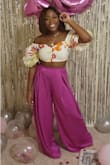 I love the color of these. They are more magenta than purple and long enough for my height + heels! Completed my bday fit!  I'm usually a true size 8 and this medium was a little too tight but it worked. - Aleasia B.