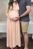 I have bought this dress twice. First time I bought it for a trip to Hawaii ( Blue size XS) It was perfect for a nice dinner by the beach. I wore the same dress when I got pregnant for my maternity photoshoot at 6 months pregnant. I loved it so much I bought it in Blush size S for my baby shower. It's so comfortable, soft and versatile. Would definitely recommend, worth the price. - Lizeth H.