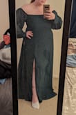 I was nervous about purchasing this dress based on the way the website determines your fit (as opposed to listing measurements which I would prefer), but it fits me perfectly! Definitely trust the process. The only alterations needed is a hem since I'm only about 5'3". The quality is great and the dark green color is lovely! - Amanda H.