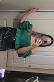 I needed a last-minute top and THIS IS IT!!! The vibrant green just makes the top POP! The sleeves did at times fall off my shoulders but I liked the off-the-shoulder look. - Loana G.