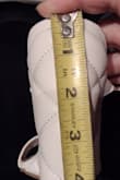 The shoes fit great, I loved the "quilted" look and straps - so adorable! I took a picture of the heel and it's 4 1/2", not 4" so it makes it that much higher and my previously dislocated ankle can't take that height. No returns so I'm out of luck. - Julie B.