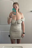 I love this dress! I was eyeing it for a while so when it went on sale I had to get it! A bit tight and hard to get on and off but once it's on it fits perfectly and is very flattering! - Haley J.