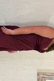 I normally wear a size 8 in formal wear. I ordered a medium but it was really tight in the midsection and very loose in the cleavage area. The quality of the dress was great. It was very soft and silky. The color was spot on. - Kelli G.