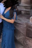 A little tight fit doesn't really stretch around the bust and zipper but it fits great! Perfect for a wedding! - Marlene J.