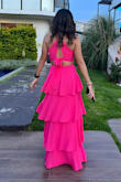 I loved this dress! Especially the color and design! It fits perfectly, just had to cut the length but that happens with all my dresses. Had a lot of compliments! It has a lot of cleavage but for me it was fine. - Roberto A.