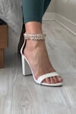 I like that there is no buckle, and the ankle band is larger than usual on this type of heel, which makes it comfy. I will use these shoes for my wedding! - Mailys R.