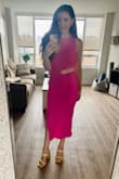 This dress was so sexy and was so comfortable. I bought a small and it fit perfectly. The placement of the cutouts were unique and it shows just enough skin without being too much. - Nicole B.