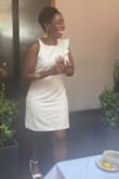 This dress was great. A little on the short side but still tasteful. I wore it for my bridal shower. Unfortunately, I was seated a lot in pictures and don't have many good standing pictures to show. - Tracy R.