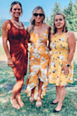 I was hesitant to purchase this dress because of all the reviews stating that the dress had ripped in the back. I went with my gut and just went for it. It was tighter in the back section where everyone had complained about the dress being ripped. I made sure when I sat down that I was conscious of that and pull it up a bit to give a little extra give. I got lots of compliments! - Danielle H.