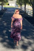 Flowy, beautiful, and a tiny bit sparkly. Got lots of complements! Easy to pick up my niece and nephew in while they were running around. Love the "sleeves" because it's the illusion of a strapless dress almost, but much more secure without being tight. - Courtney B.