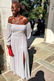This dress fit me perfectly and I love the length. It's so hard finding long dresses as a tall girl. Very form fitting. So many compliments. - Adwoa A.