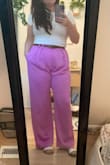 These fit well. The pleats sometime look a little weird in the crotch, but while moving I didn't mind too much. - Alethea R.