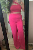 I liked this jumpsuit. The color was as pictured, but the length was too long on me. The material is also very thick, which makes it feel high quality, but also too hot to wear much in the summer. I also wish the pants had pockets. - Alethea R.